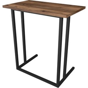 In And OutdoorMatch Bureau Ali - Laptoptafel - 65,5x60x35,5 cm - Eiken Antiek en Zwart - Spaanplaat en Metaal - Modern Design