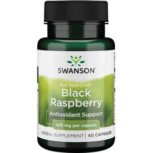 Swanson – Full Spectrum Black Raspberry – Voedingssupplement – 425 mg – Antioxidant Ondersteuning – 60 Capsules