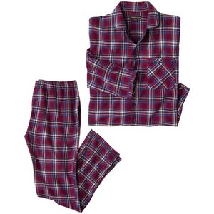 ATLAS FOR MEN - Flanellen Pyjama - Bordeauxrode en Marineblauwe Ruitjes - Heren