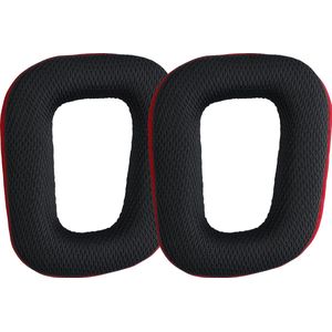 kwmobile 2x oorkussens compatibel met Logitech G430 / G35 / G930 / F450 - Earpads voor koptelefoon in rood