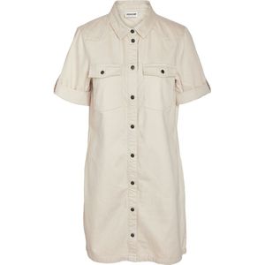 Noisy May - Nmnew Signe - Denim Jurk - Oatmeal - Dames