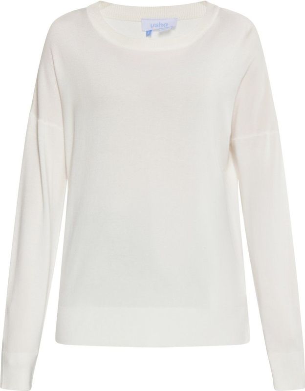 Usha - Fijngebreide Trui - Casual - Ronde Hals - Lange Mouwen - Horizontaal Gestreept