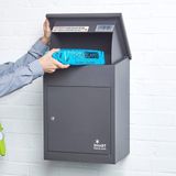 SMART PARCEL BOX™ - Pakketbrievenbus - grijs - middelgroot - B 44 x D 35 x H 58 cm