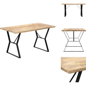 vidaXL Eettafel - Eettafels - Eetkamertafel - Eetkamertafels - Eettafel 140x80x76 cm massief mangohout