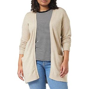 Beige L/s Open Knit Gebreid Vest voor Dames - Maat 42