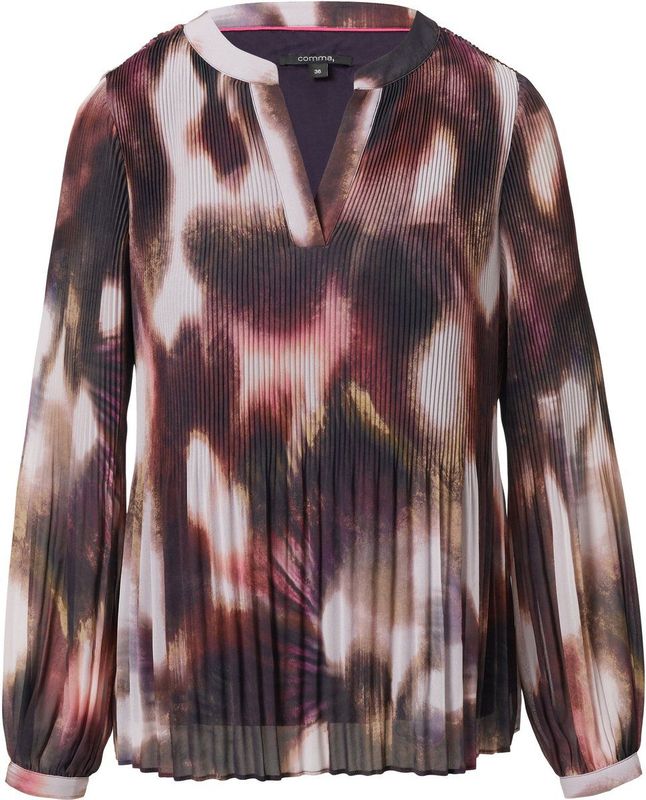 comma - Blouse - Plissé Tuniekblouse - Chiffon