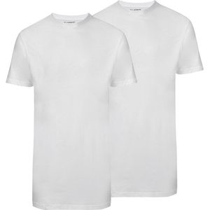 Slater 7700 - Basic Fit Extra Lang 2-pack T-shirt ronde hals korte mouw wit S 100% katoen