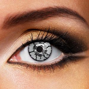 Partylens® kleurlenzen - Vampier Wit - jaarlenzen met lenshouder - witte contactlenzen