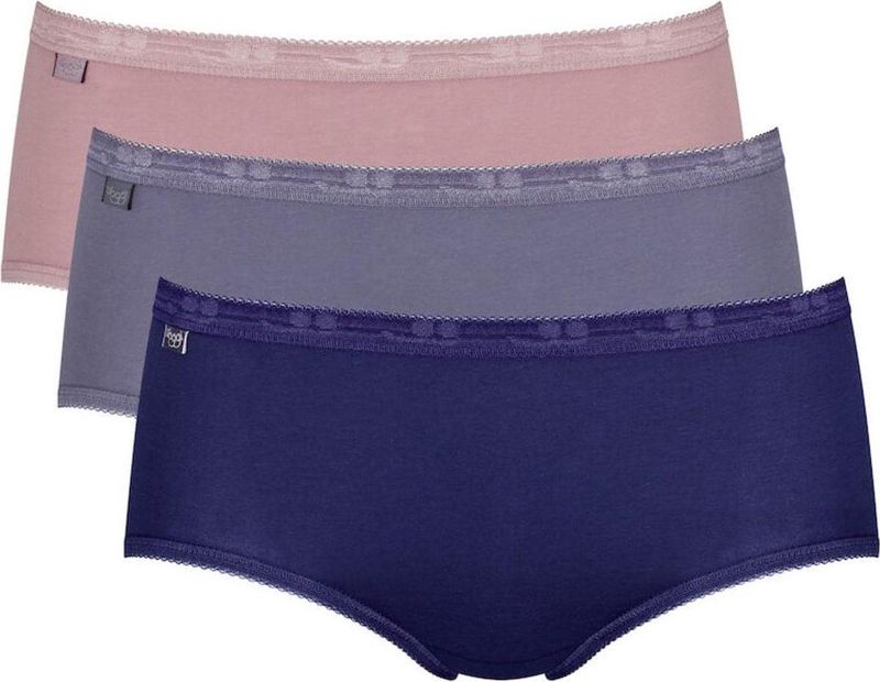 Sloggi - sloggi Basic+ Midi C3P - LILAC - DARK COMBINATION - Vrouwen - Maat 38