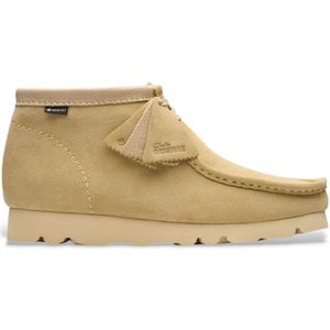 Clarks - Wallabee - Leren Schoen - Beige - GORE-TEX - Plat - Veters - Casual