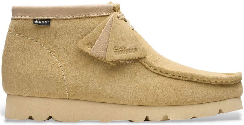 Clarks - Wallabee - Leren Schoen - Beige - GORE-TEX - Plat - Veters - Casual