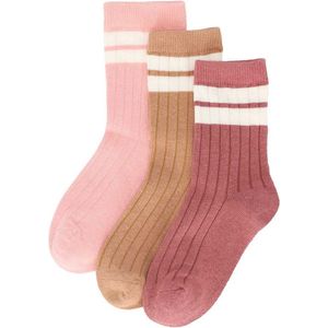 iN ControL 3pack RIB socks STRIPE roze 23/26