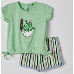 Woody pyjama meisjes - krokodil - groen - 221-3-BST-S/703 - maat 62