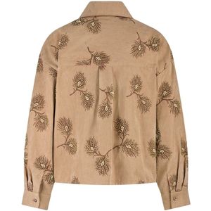 Nukus - Blouse Camel Nukus Iris Blouse Embroidery Blouse Camel Nkf02078