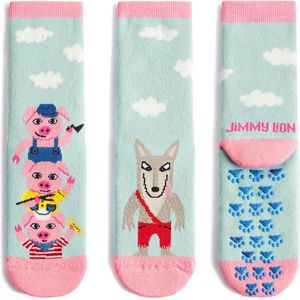 Jimmy Lion kids anti-slip sokken piggies blauw