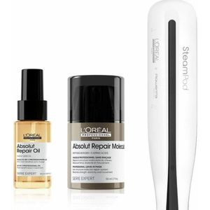 L'Oreal Professionnel Paris - Steampod 3 - Keramische Stoom Stijltang MET een set Professionele Hair Treatment (Absolut Repair Oil & Absolut Repair Moleculair Leave In Mask)