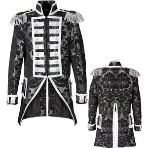 Widmann - Middeleeuwen & Renaissance Kostuum - Royale Frackjas Zilver Vrouw - Zwart, Zilver - XL - Halloween - Verkleedkleding