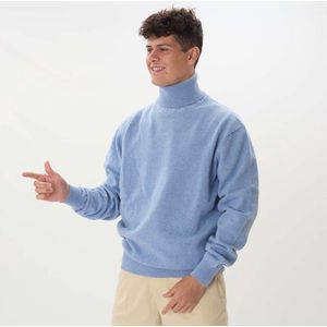 Osborne Knitwear Trui met rolkraag - Lamswol - Glacier - M