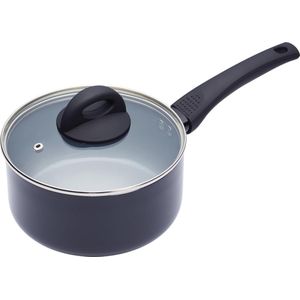 Kitchen Craft keramische eco-kookpot met antiaanbaklaag, geschikt voor inductiekookplaten, 18 cm (7""), zilver, 12 x 17 x 22 cm