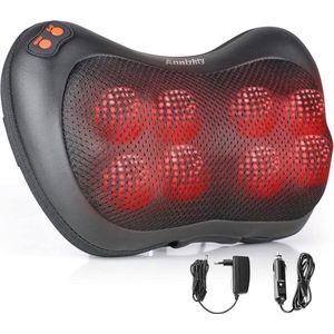 Shiatsu - Nekmassagekussen - Elektrisch Massageapparaat - 8 Massageknooppunten - Verwarmingsfunctie