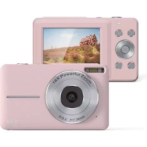 Digitale Camera - 1080P - 44MP - Roze - 32GB Kaart - 2 Batterijen