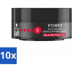 10 x Taft - Power 5 - Styling Wax - Sterke grip met glans - 75 ml - Styling Wax - Haarspray - Haartype - Hold - Power Wax