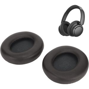 Allecto plus - Vervangende Oorkussens voor Over Ear Headphones, Eiwitlederen Oorkussens, Zwart, Set van 2