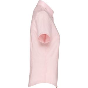Blouse Dames XL Kariban Korte mouw Oxford Pale Pink 70% Katoen, 30% Polyester