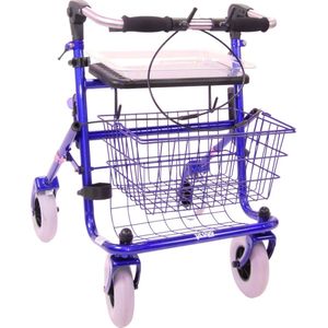 Premis Provo - Rollator - 2de Generatie -Voorzien van Opklapbare duwbeugel - Metallic Blauw