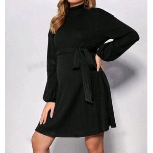 Sexy elegante corrigerende fijne stretch zwarte wikkeljurk zwangerschapsjurk jurk truijurk maat M