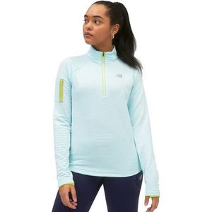 New Balance Heat Half Zip LS Dames - Sporttruien - blauw - maat XL