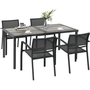 Outsunny tuinset - staal - mesh - grijs