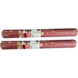 Airlaid - Kerst Tafelloper 3-in-1 - Bordeauxrood - 40 x 320 cm - 2 Rollen