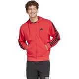 adidas - Essentials 3 Stripes - Sweatshirt - Zwart - Met Rits