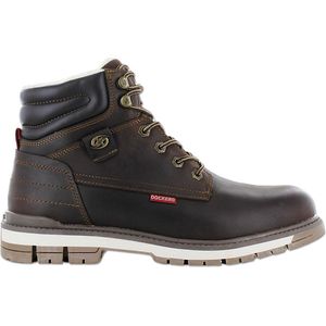 Dockers - Veterlaarzen - Chocoladebruin/Zwart - Gevoerd - Blokhak