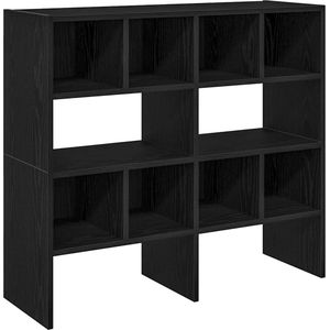 vidaXL - Schoenenrekken - 2 - st - stapelbaar,5x30x40 - cm - zwart - eikenkleurig