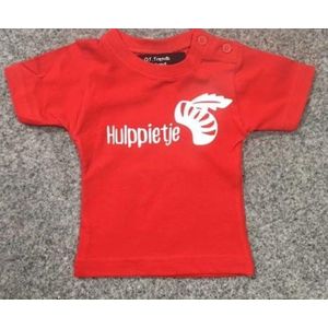 Baby sinterklaas shirt met opdruk hulppietje rood maat 68