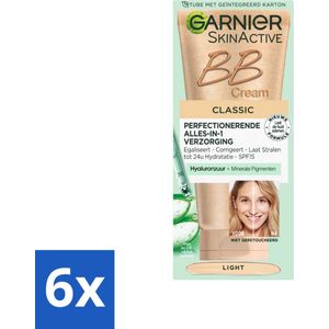 6 x Garnier - SkinActive - BB Cream Classic Light - 5-in-1 Verzorging - 50 ml - BB Crème - Dagcrème - Lichte Huid - Garnier - 5-in-1
