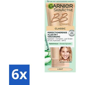 6 x Garnier - SkinActive - BB Cream Classic Light - 5-in-1 Verzorging - 50 ml - BB Crème - Dagcrème - Lichte Huid - Garnier - 5-in-1