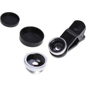 Brenzoos - Camera lens kit voor mobiele telefoon - Macro 0.67X Groothoek 180 graden fisheye - Accessoire voor iPhone - Tablet PC - Telefoonfotografie - Zilver