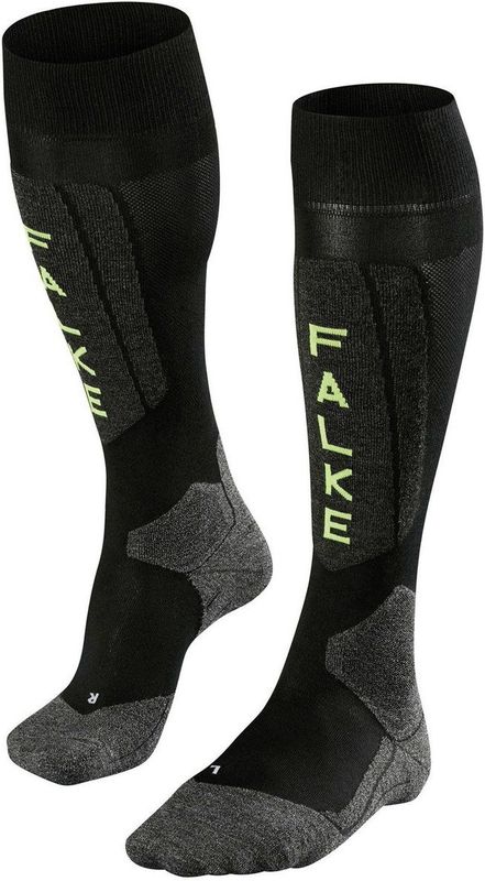 FALKE - Skisokken - Zwart - Black-Lightning 3171 - Functioneel Materiaal - Warm - Dun - 1 Paar