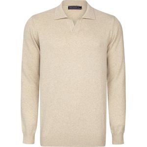 Felix Hardy - Gebreide Polo Trui - Beige - 100% Katoen - Heren