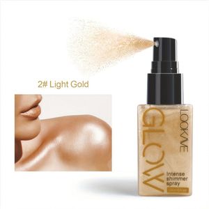 Parelmoer Glitterspray Highlighter Poeder – Lichtgoud #2 –Glanzende Make-up Spray voor Gezicht, Lichaam en Haar – Glitter Body Spray – Langdurige Shimmer voor Party, Festival en Dagelijks Gebruik – 30ml
