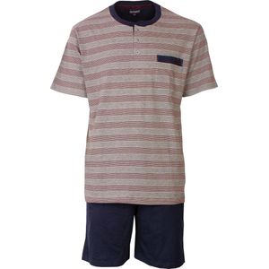 Paul Hopkins Heren Shortama - 100% Katoen - Rood/Grijs - Maat S