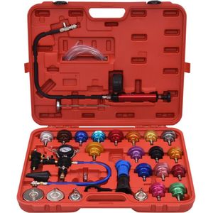 vidaXL Koelsysteem- en Radiatordruktesterset - 28-delig Koelssysteem Tester - Auto Gereedschap - Radiatordruktester - Lekkerage Zoeken - Koelvloeistof Wissel