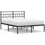 vidaXL - Bedframe - met - hoofdbord - metaal - zwart - 120x190 - cm