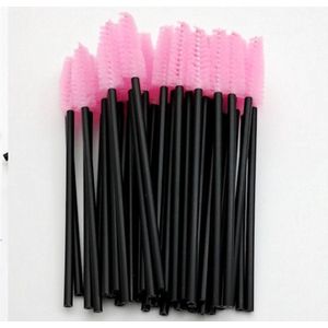 Wegwerp Wimper en Wenkbrauw Borsteltje - Make up borstel - Wenkbrauw borstel - 50stuks - Roze