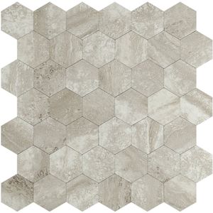 Zelfklevende Mozaïek Tegel - Afimera Stone Taupe Hexagon XL - Taupe - 290x288mm