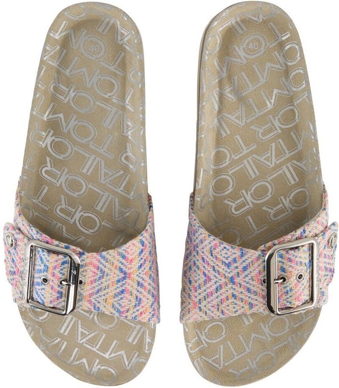 TOM TAILOR - 5390340033 - Damessandalen - Blue Multi - Kurk Materiaalmix