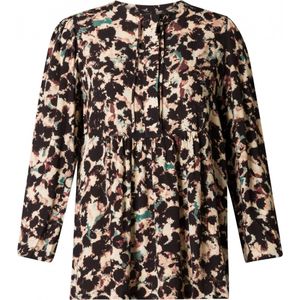YESTA Djaira Blouse - Black/Multi-Colour - maat 2(50)